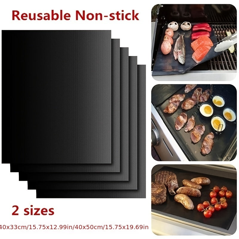 Set of 2 Non-Stick Teflon Oven Mats Reusable Baking Liners Microwave Safe