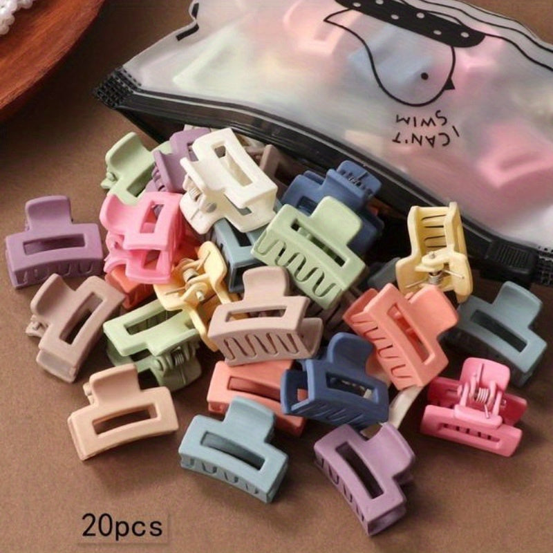 Women Hair Clips 20 Pack Matte Rectangular Hair Claw Accessories Small Functional