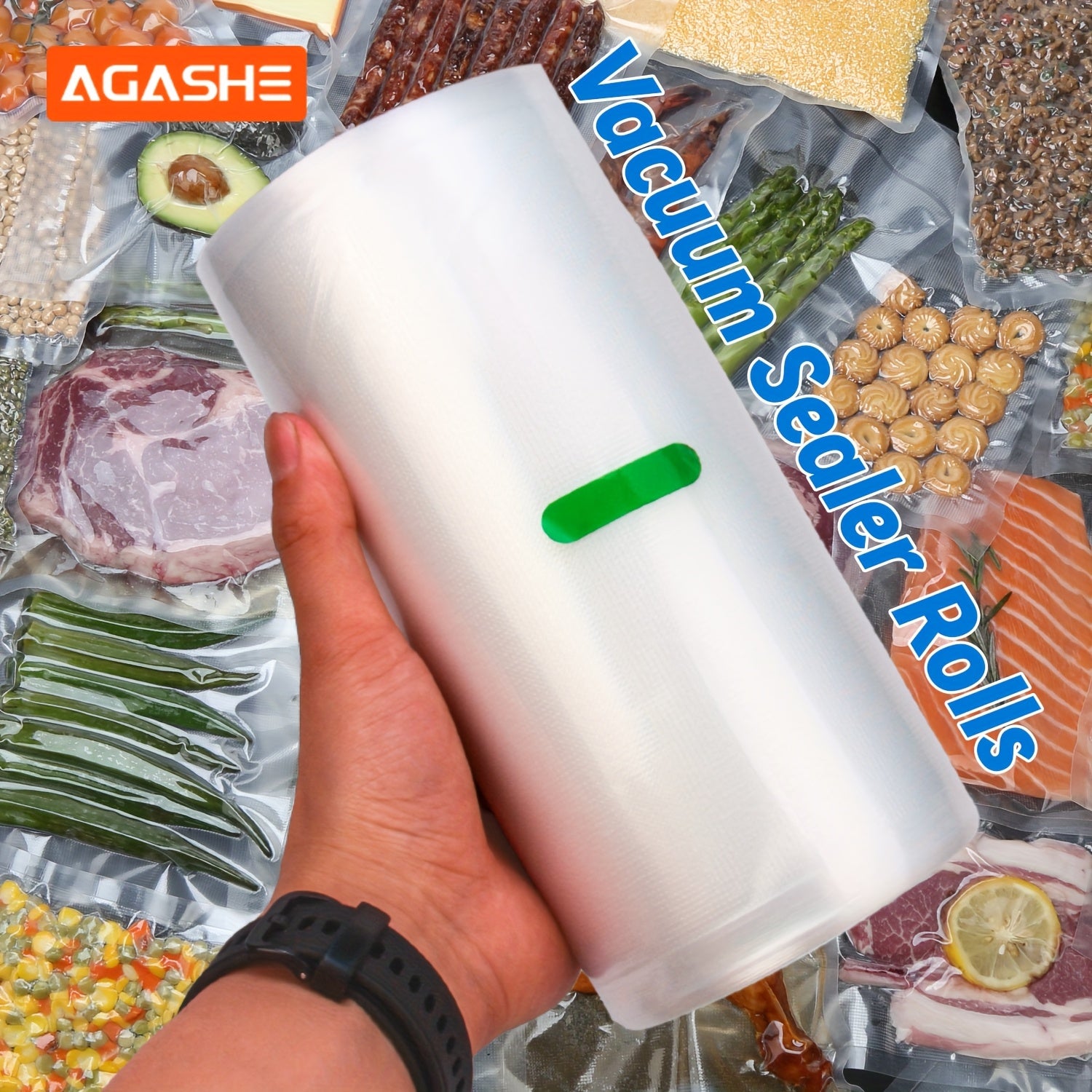 5m BPA-bepul vakuum yopishtiruvchi rulonlar, yirtiqlarga chidamli, hidga qarshi, Sous Vide taom tayyorlash uchun