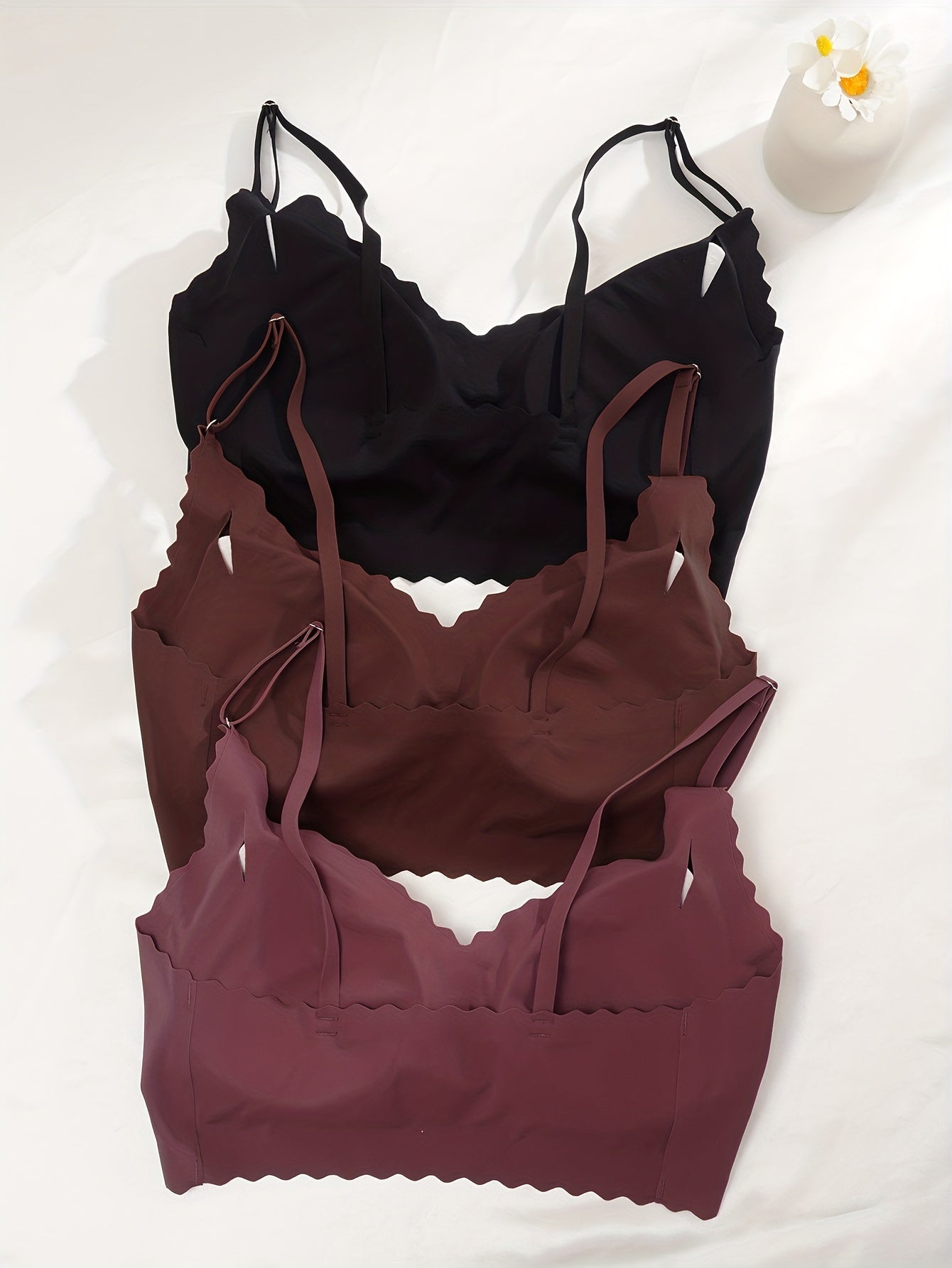 Set of 3 Seamless Wireless Bralettes for Women Breathable Comfortable Lingerie