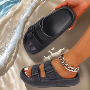 Unisex EVA Slide Sandals Slip-On Non-Slip Thick Sole Adjustable Straps
