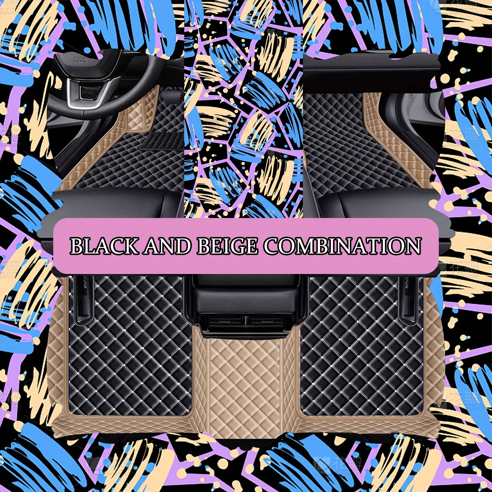 luxus avtomobil pol matosi PUPU PU teri uchta qismli to'plam chap qo'lda boshqariladigan uchun