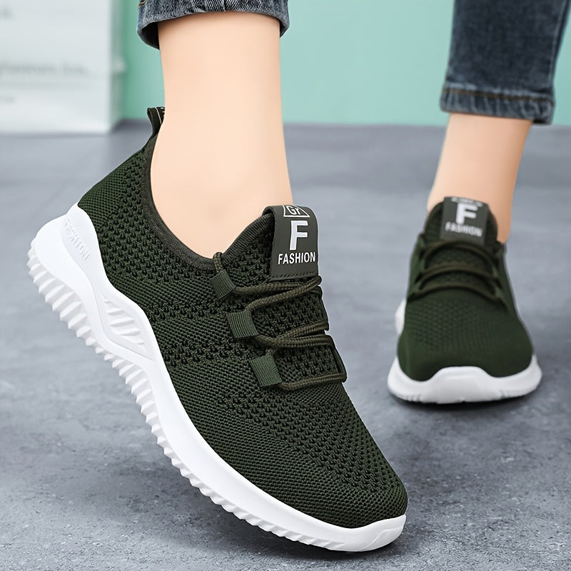 Women's Casual Sneakers Low Top Lace-Up All-Season Solid Color Fabric Upper Rubber Sole