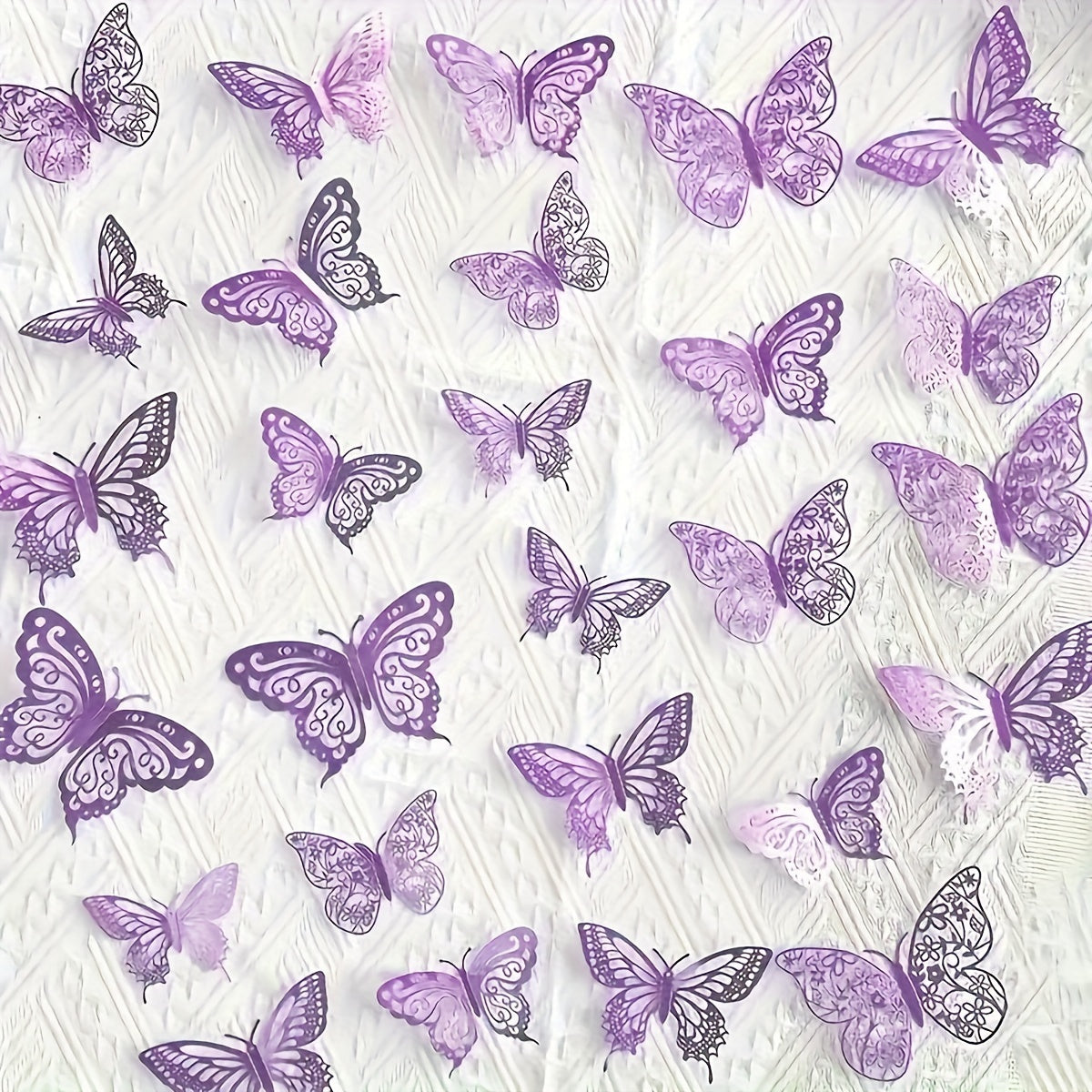 72 Pieces Sparkling Butterfly Paper Cake Decorations for Birthdays Weddings