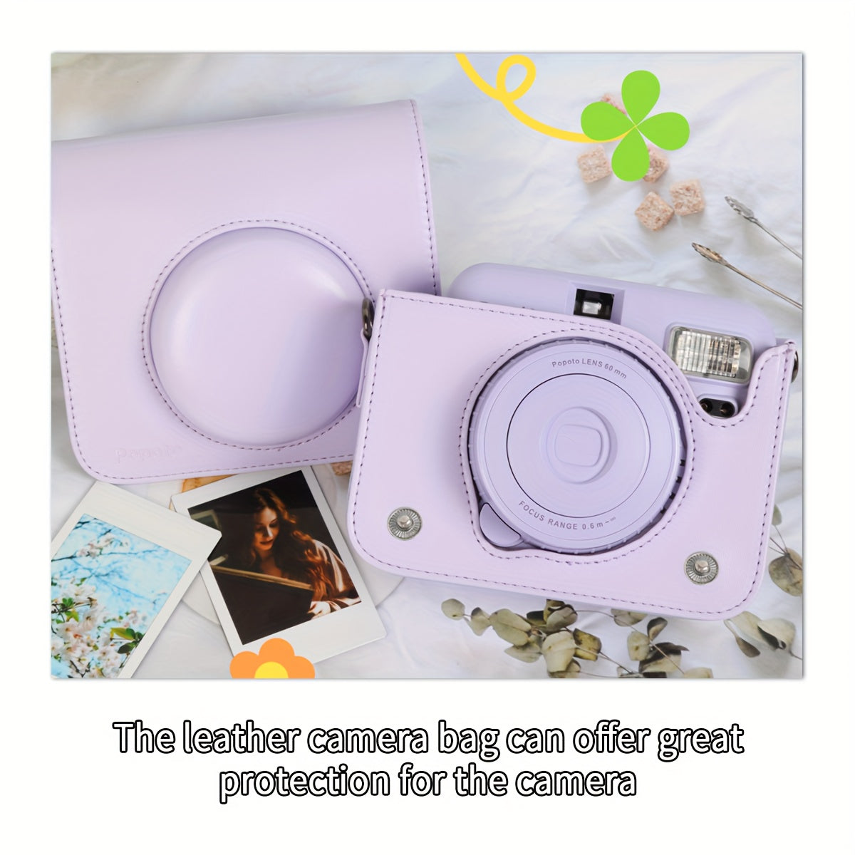 Purple Instant Camera Bundle Includes Mini11/12 with 10 Film Sheets PU Case Strap Selfie Lens ND Filter