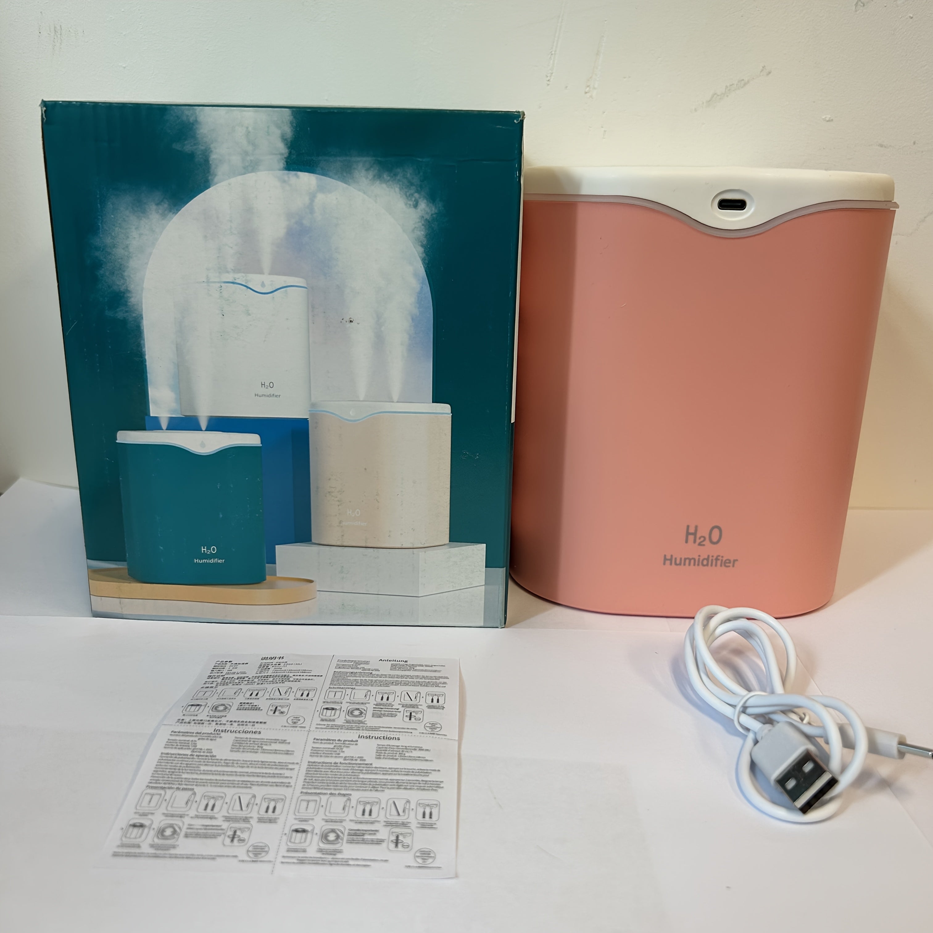 Портативный ультразвуковой увлажнитель с USB, двойной туман, тихая работа, аромотерапия, ночник на 7 цветов, автоматическое отключение для дома и путешествий.