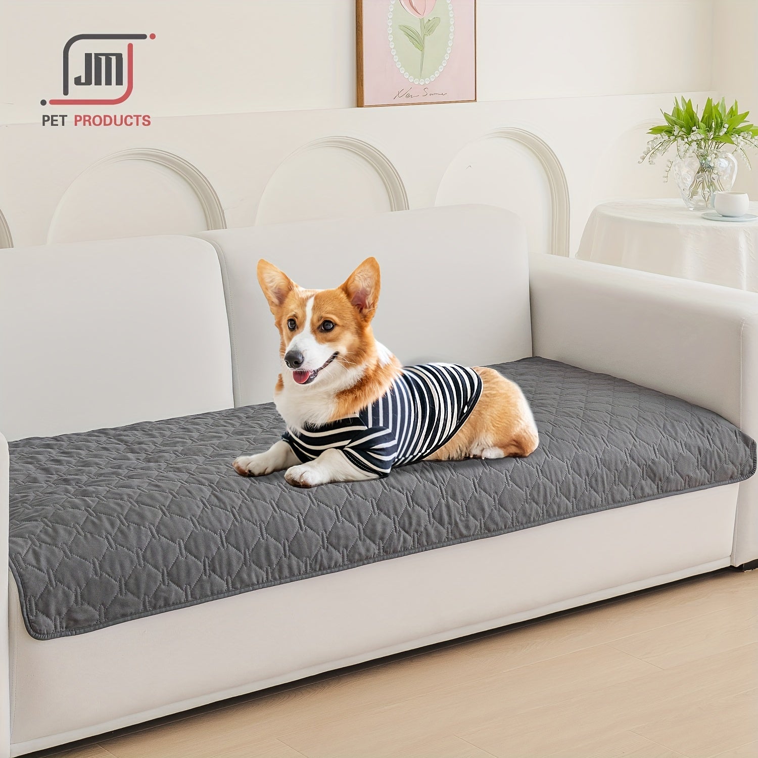 Alfombra impermeable para mascotas en gris oscuro para perros y gatos con propiedades anti-ensuciamiento 75x180cm