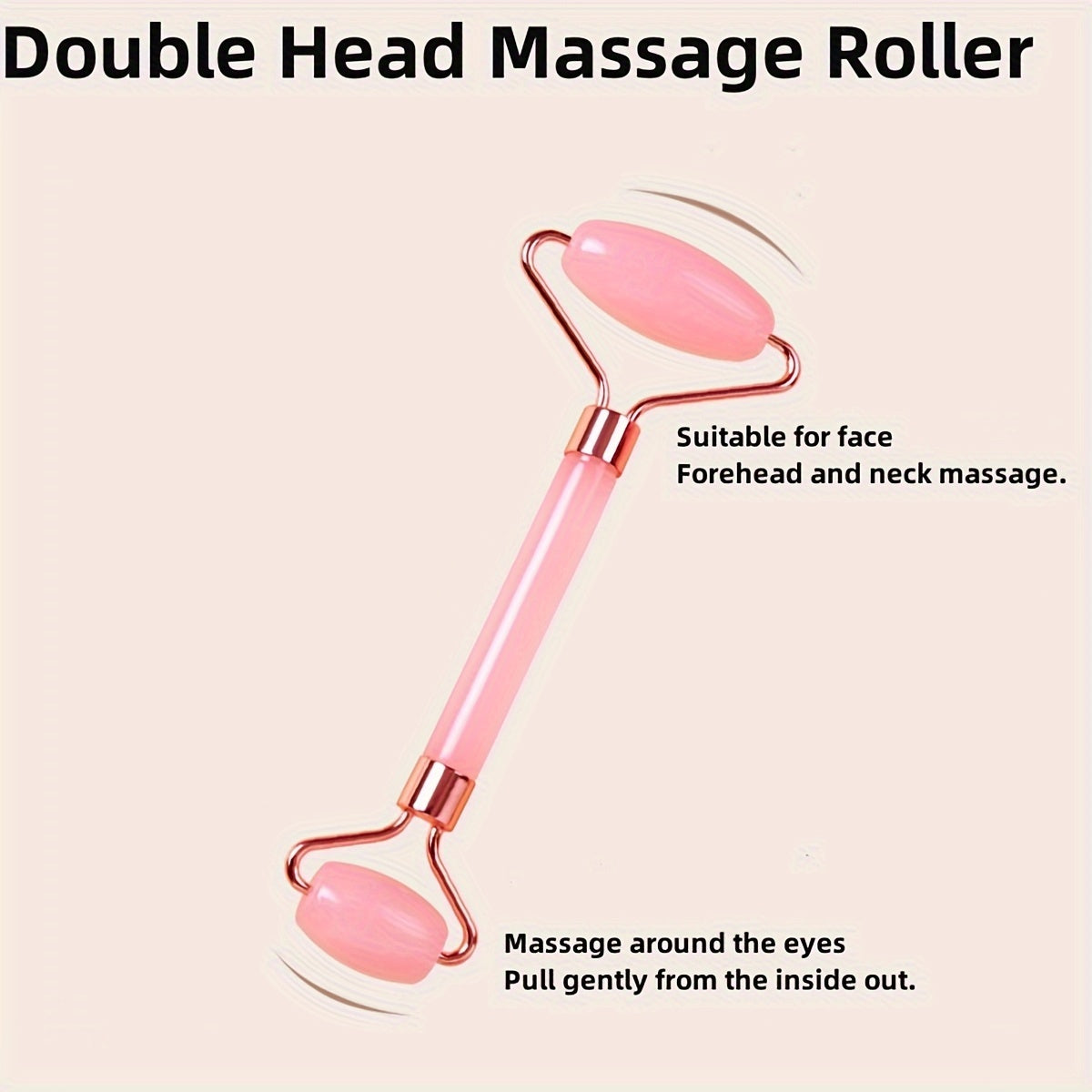 2-Piece Facial Massage Roller Set with Dual-Head Roller and Heart-Shaped Gua Sha Made of ABS Non-Electric Material