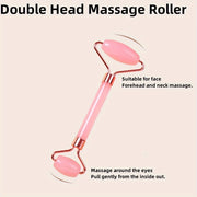 2-Piece Facial Massage Roller Set with Dual-Head Roller and Heart-Shaped Gua Sha Made of ABS Non-Electric Material