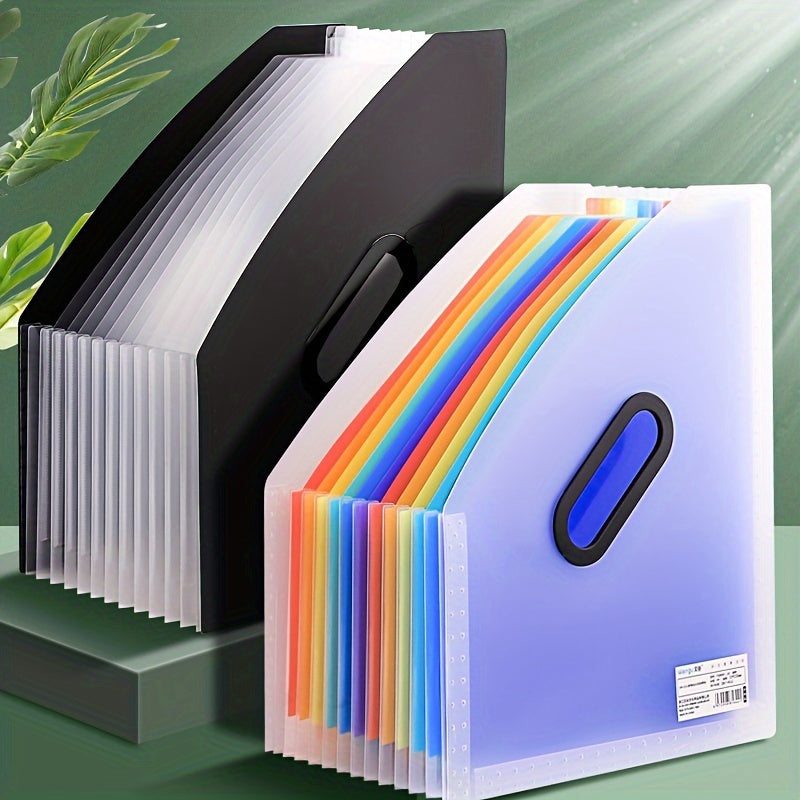 Plastic Accordion File Organizer with Handle for Study Material Storage