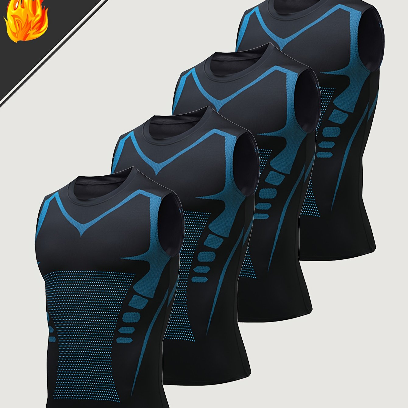 Chaleco deportivo de verano para hombre con modelado por ion, secado rápido, ajuste ajustado y compresión para moldear el cuerpo