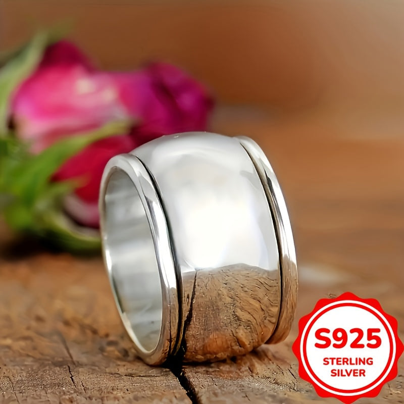 Sterling Silver Bohemian Style Dome Ring for Women Jewelry