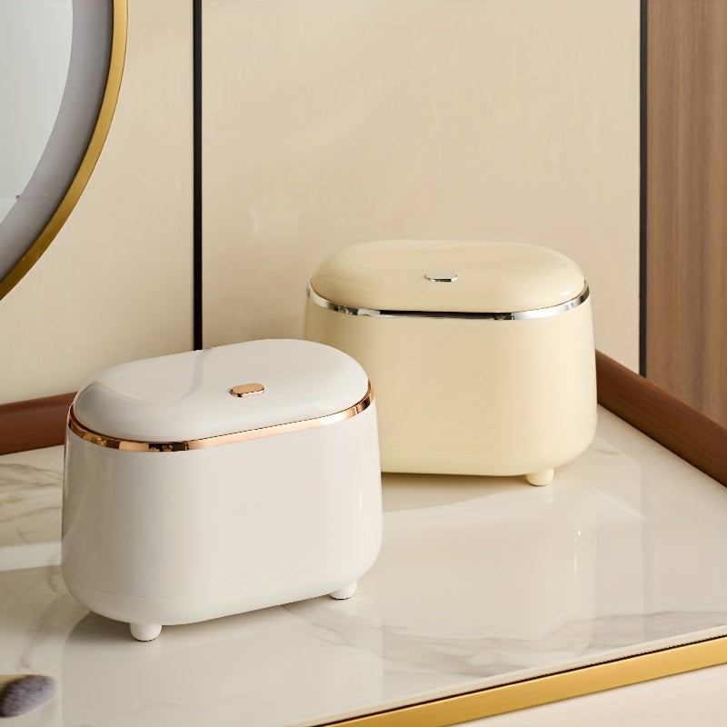 Mini Desktop Trash Can with Lid for Office and Home Use Small Waste Bin for Living Room Kitchen Bathroom Bedroom