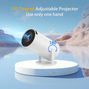 XYA S100 Portativ 4K Proyektor, 5G WiFi va Simsiz, 3000+ Lumen Yorqinlik, Masofadan Boshqarish, Kiyestone Qo'llab-quvvatlash, Aylanadigan Kiyestone, HDTV/USB/AV bilan Mos, Oq rang.