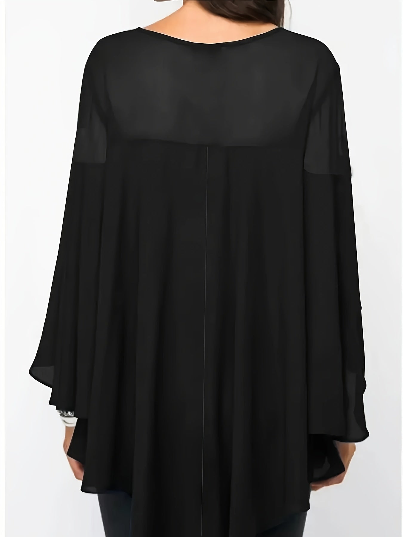 Plus Size Women's Green Blouse with Lace Detail, Half Sleeves, Crew Neck