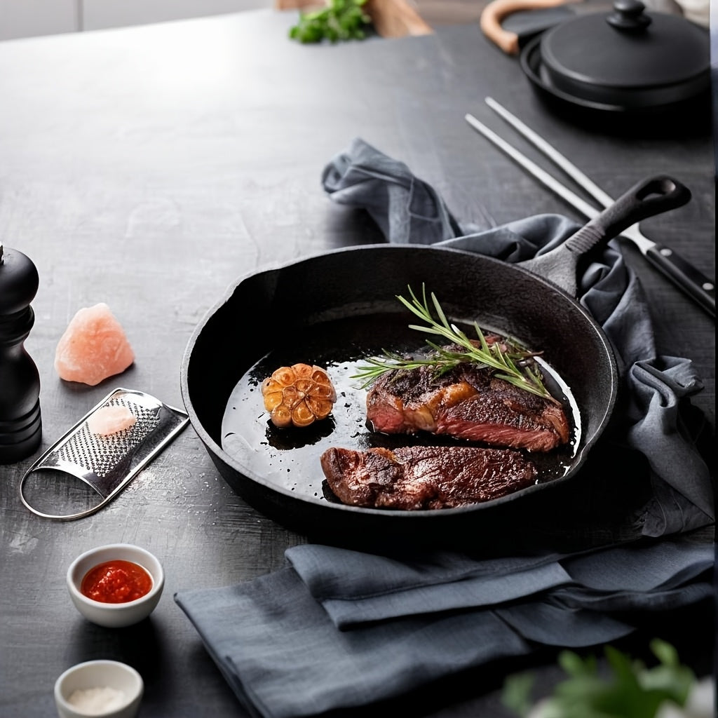 Набор из 3 чугунных сковородок с антипригарным покрытием, безопасных для духовки, диаметром 15 см, 20 см, 25 см