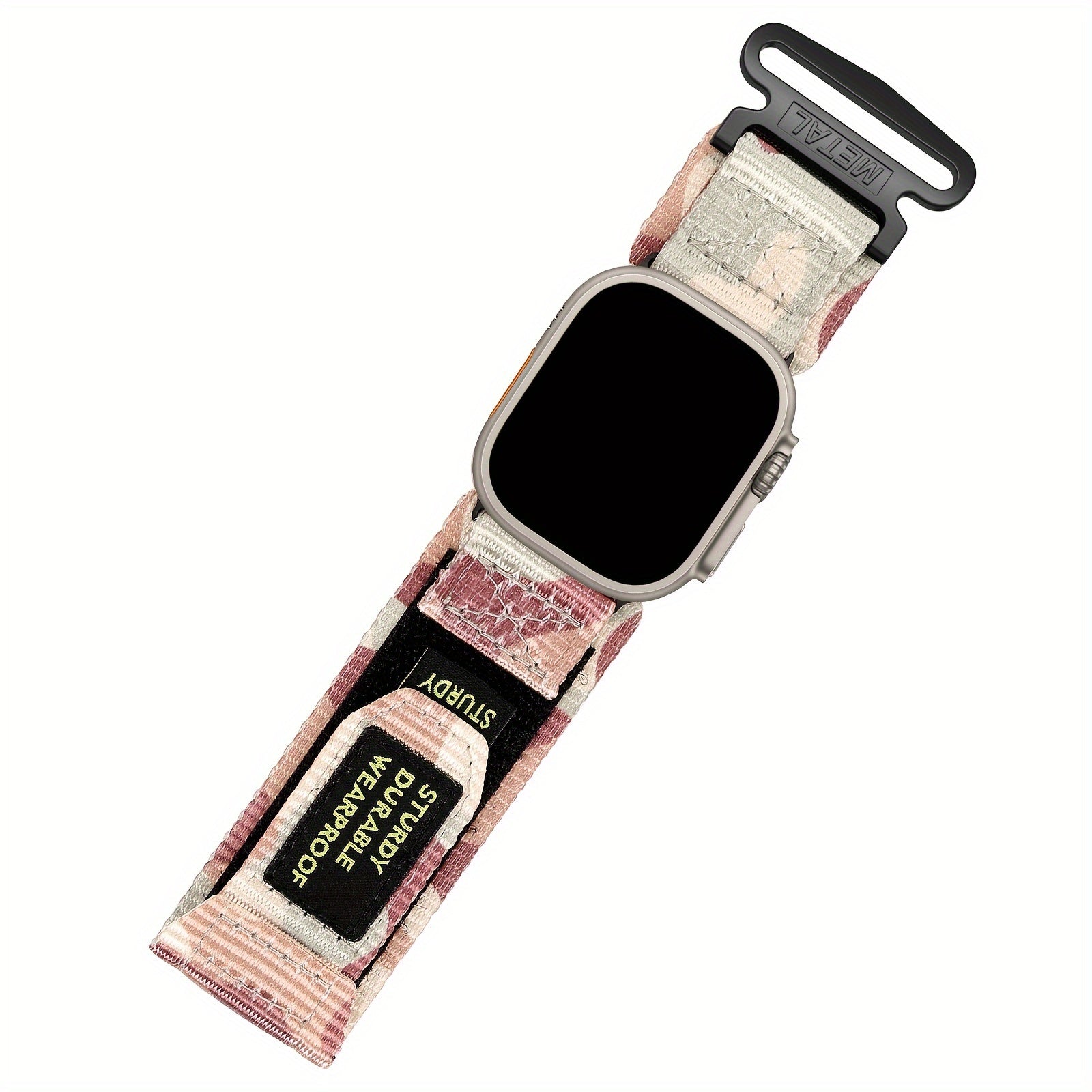 Camouflage Nylon Watch Band for Apple Watch Series 1-10 Ultra and SE Outdoor Sports Hiking