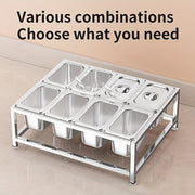Stainless Steel Spice Racks Set with 8 Compartments for Kitchen and Restaurant Organization