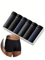 Men's Cotton Boxer Shorts Solid Color Comfortable Knit Shortie Underwear for Casual Wear Set of Six