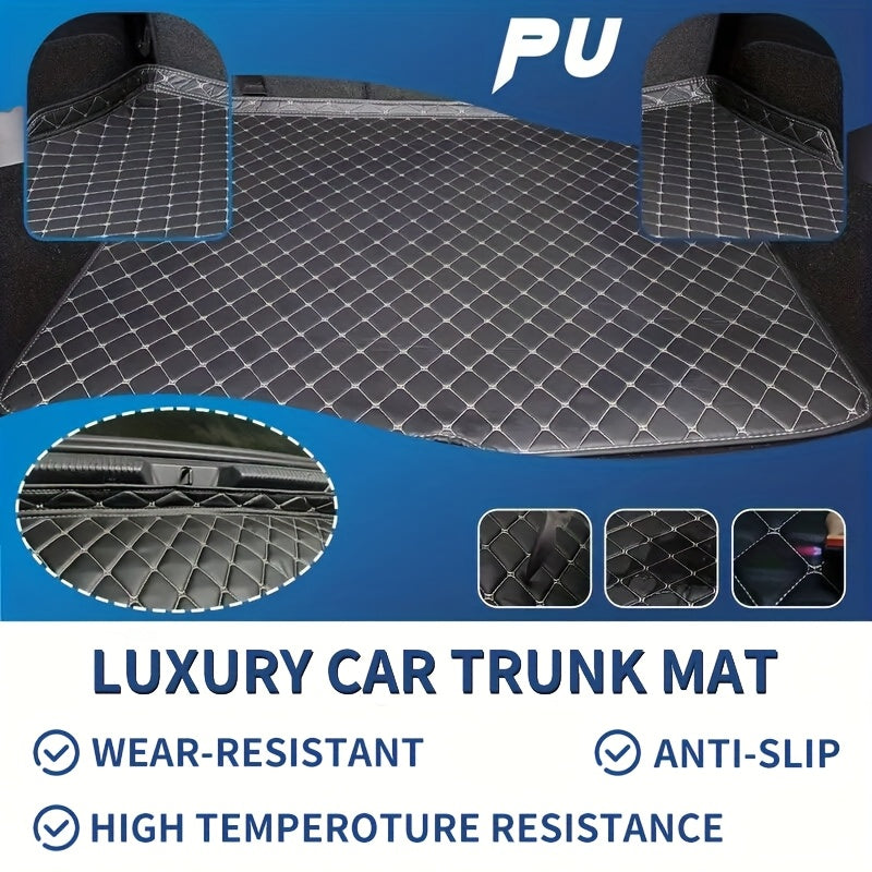 Luxury Faux Leather Trunk Mat for SUV All-Weather Durable Easy to Clean
