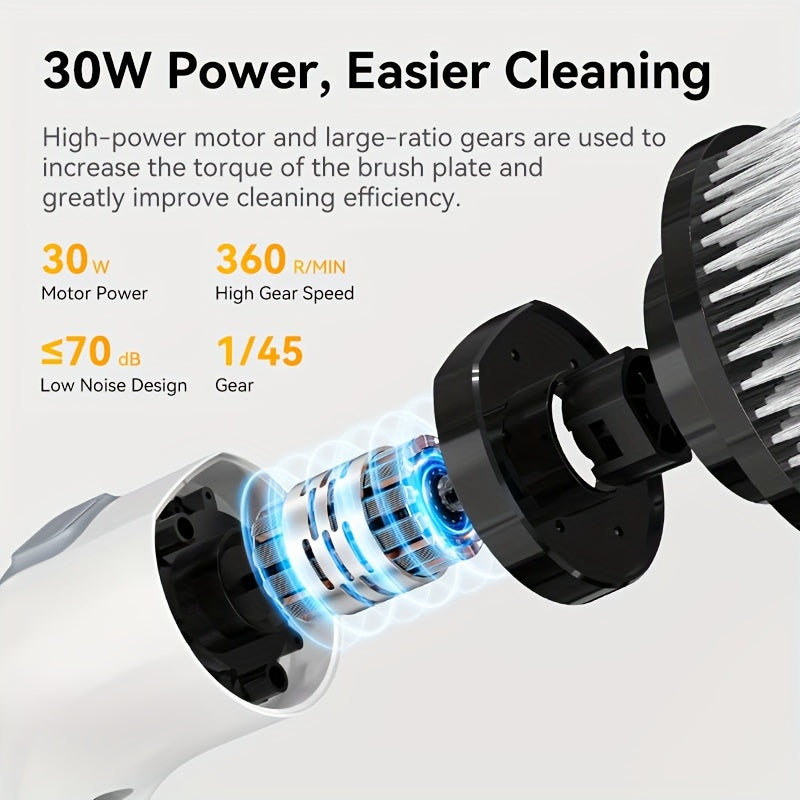 2024 Cordless Electric Scrubber Set with High-Definition Display, 8+2 Speed, Portable for Bathroom Kitchen Tile Car