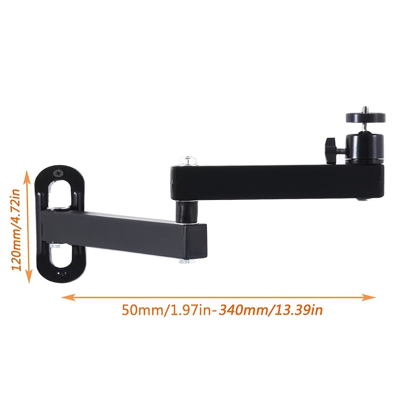 Soporte de pared para proyector de uso intensivo, ajustable, giratorio, de hierro negro, 9.98kg