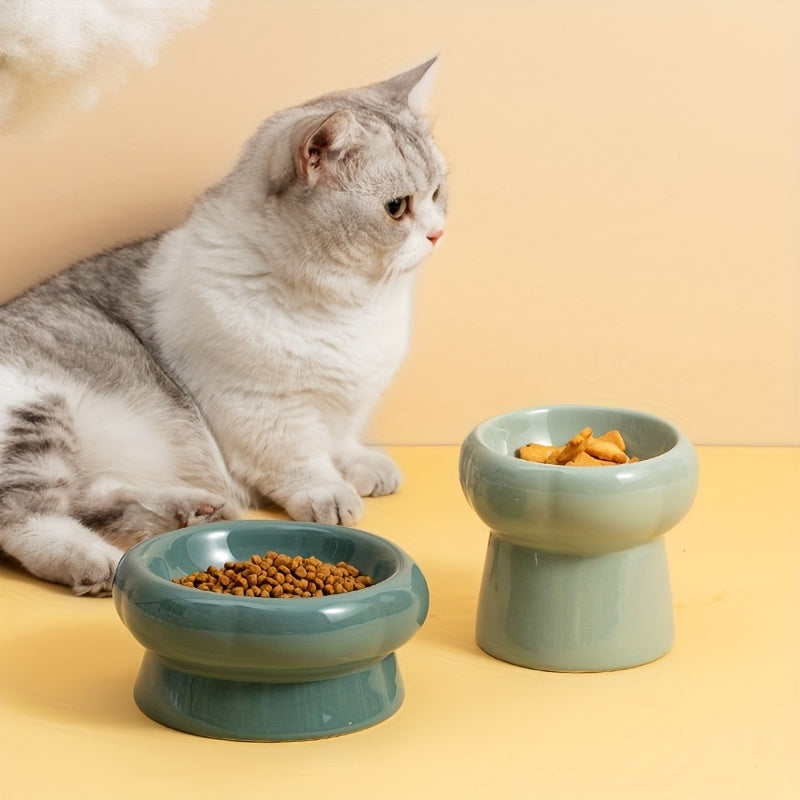 Ceramic Elevated Pet Bowl for Cats and Dogs Hydration Feeding