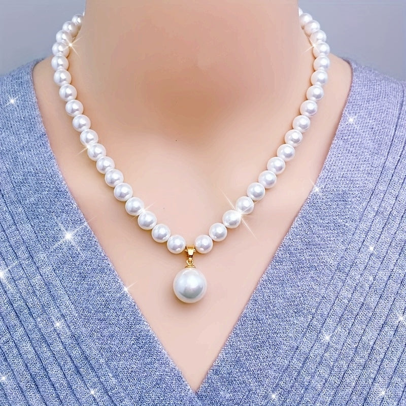 Freshwater Pearl Necklace Strand for Women Elegant Jewelry Gift for Mother’s Day