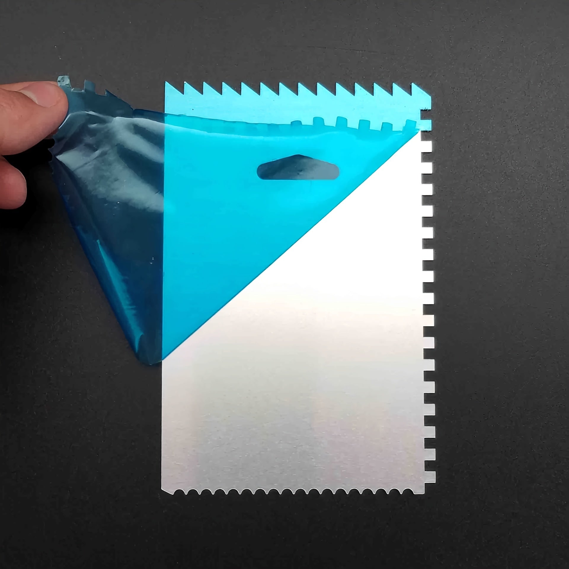 Stainless Steel Cake Scraper 4-Side Baking Tool for Smooth Finish Kitchen Accessory