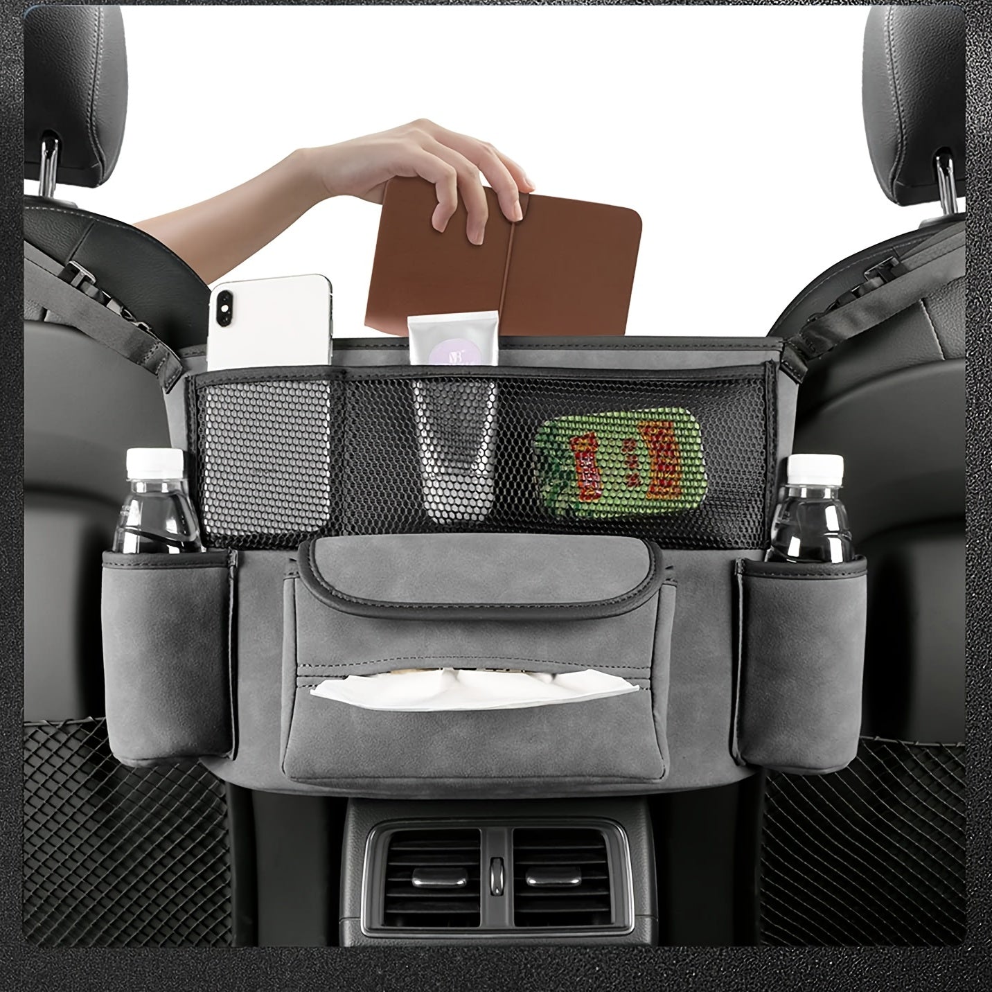 Car Handbag Holder Between Seats Large Capacity Organizer for Documents and Phone