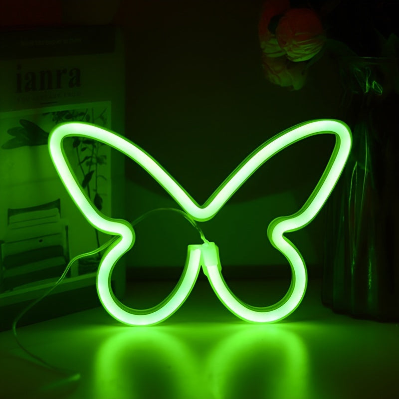 LED Butterfly Neon Sign Light for Bedroom Girls Room Decoration USB Battery Operated