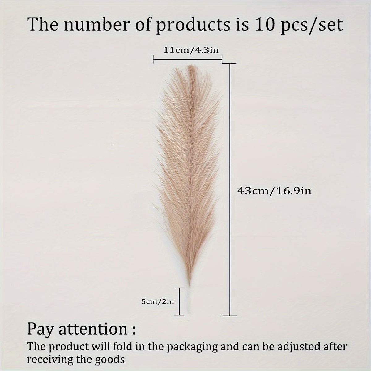 10 искусственных одиночных веток пампасной травы, длиной 43 см/16,9 дюйма, идеально подходят для минималистичного скандинавского декора дома или оформления свадьбы в фермерском стиле.