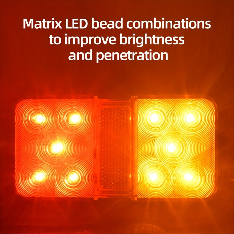 2pcs LED Tail Light Assemblies for Trucks Trailers RVs 12V Hardwired High Brightness