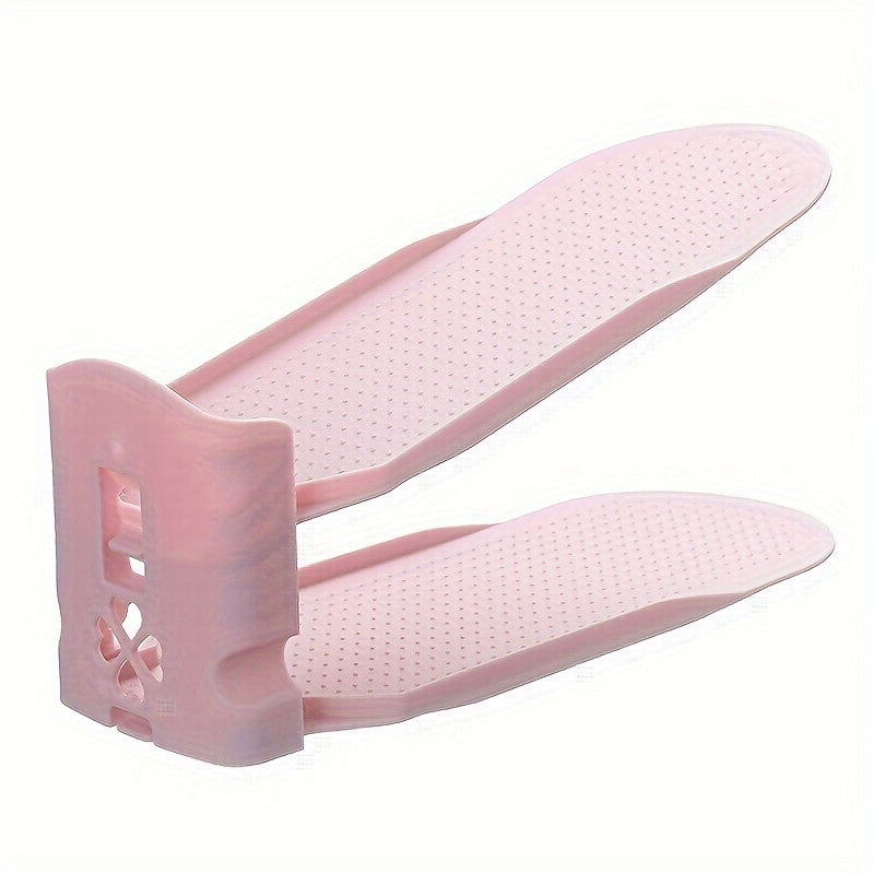 Регулируемая полка для обуви с двумя уровнями и вставной конструкцией, экономящей место