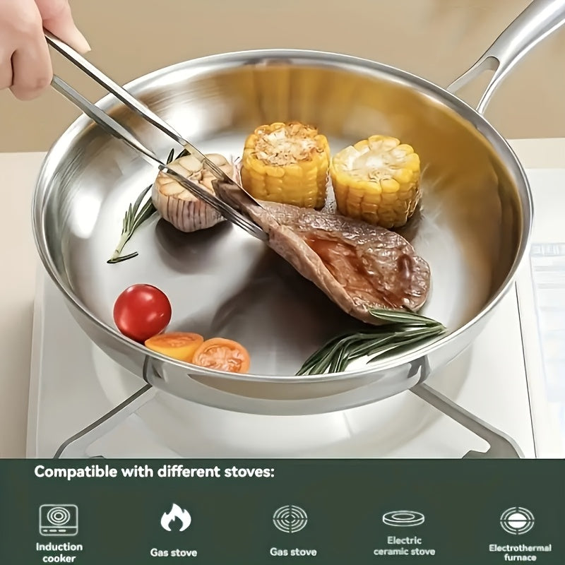 Stainless steel non-stick frying pan 3-layer construction for all stovetops