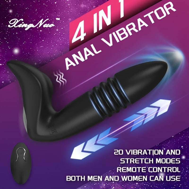 Male Prostate Massager Vibrating Anal Plug with Cock Ring 12 Modes