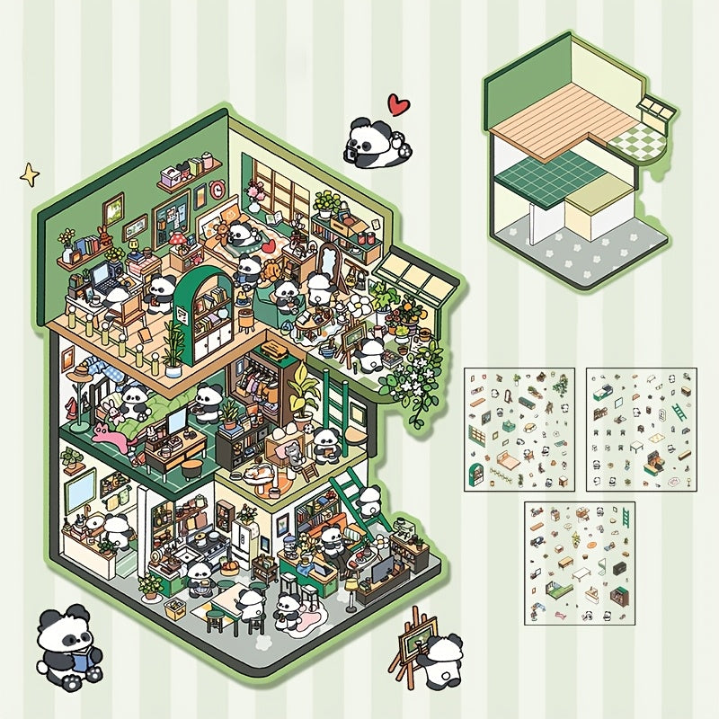 3D Наклейки для ландшафта хранения для миниатюрных сцен Маленький дом Журналинг DIY Облегчение стресса