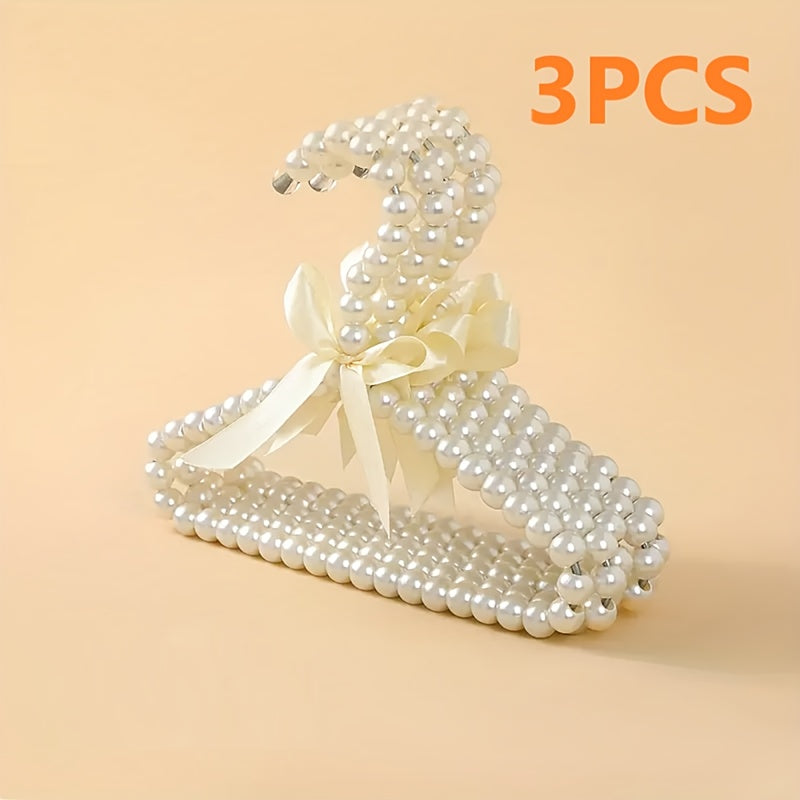 Set of 3 5 or 10 Mini Small Plastic Hangers with Bow Design for Clothes Storage Organizer