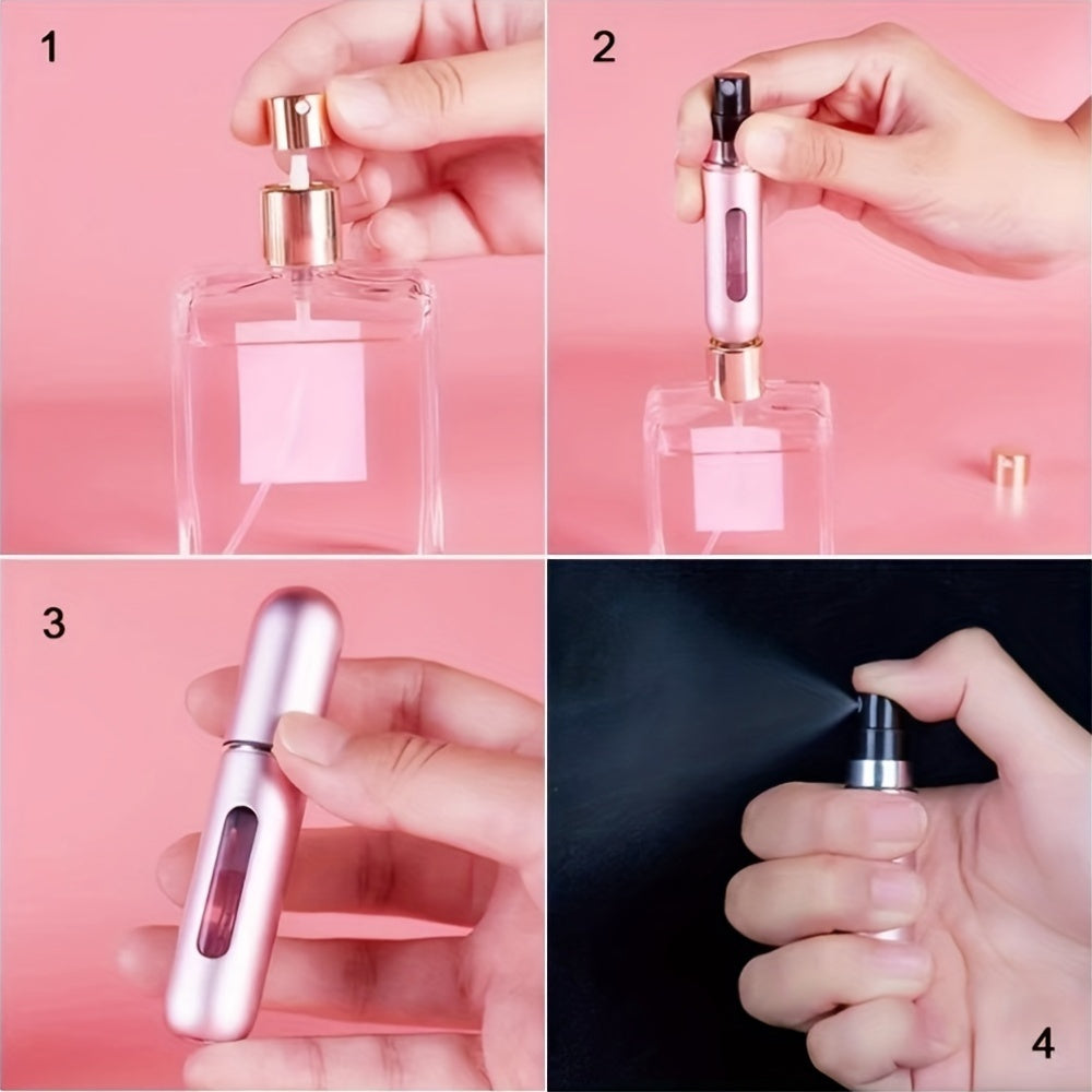 Refillable Aluminum Perfume Atomizer Spray Bottle for Travel and Car Use