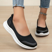 Women's Slip-On Loafers Breathable Mesh Casual Shoes Light Pink White