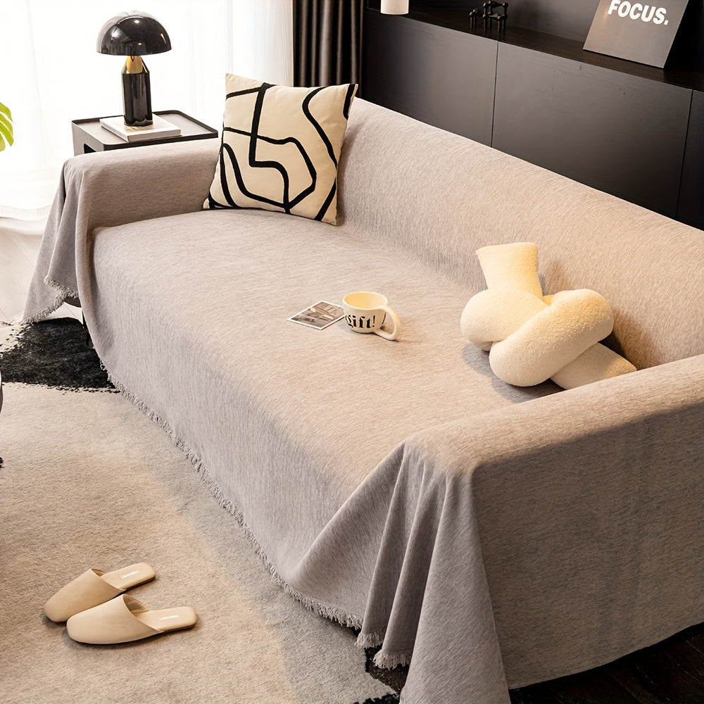 Tasselli suv o'tkazmaydigan divan qoplamasi, yuvilishi mumkin va bardoshli, yashash xonasi uy bezaklari uchun universal mebelni himoya qilish.