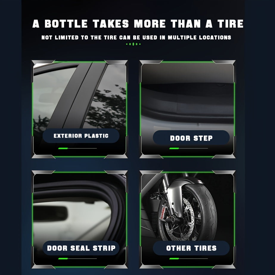 Universal Tire Wax Darkening Brightener for Black Rubber and Plastic Protectors