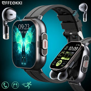 2-in-1 Smart Watch with Wireless Earbuds 5.11cm Touch Screen Pedometer Multi-Sport