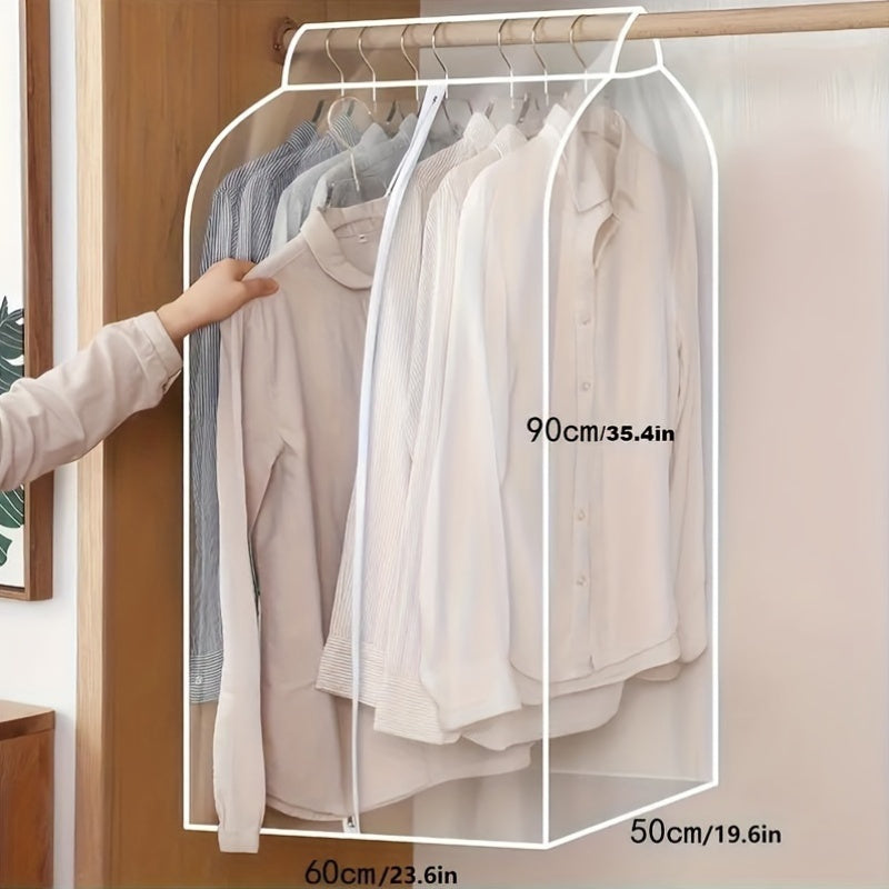 Bolsa transparente para polvo con cremallera, organizador de almacenamiento para ropa, armario, closet, dormitorio