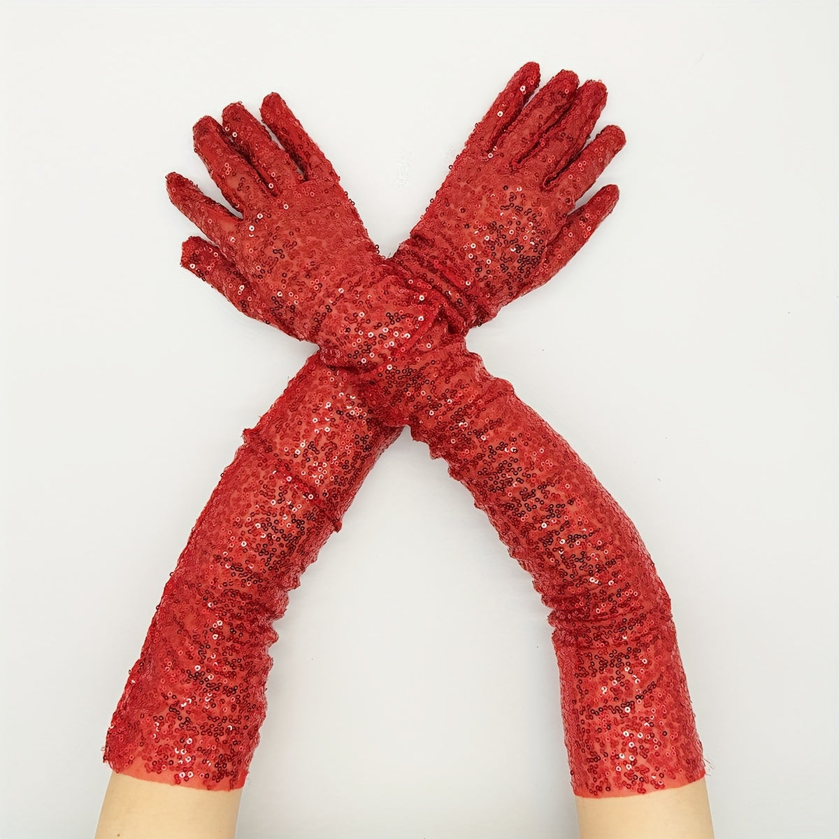 Women's Sequin Gloves Polyester Mesh for Evening Parties and Cocktail Events