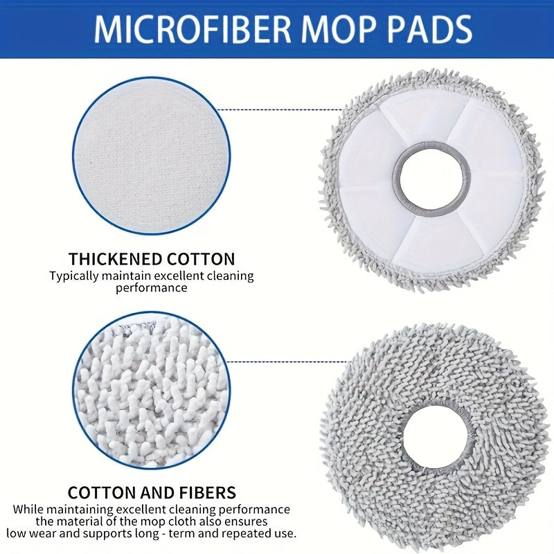 ECOVACS DEEBOT T30 seriyali robot tozalagichlar uchun aksessuar to'plami 2 ta asosiy cho'tka, 6 ta HEPA filtr, 8 ta yon cho'tka va 8 ta mopa padlarini o'z ichiga oladi.