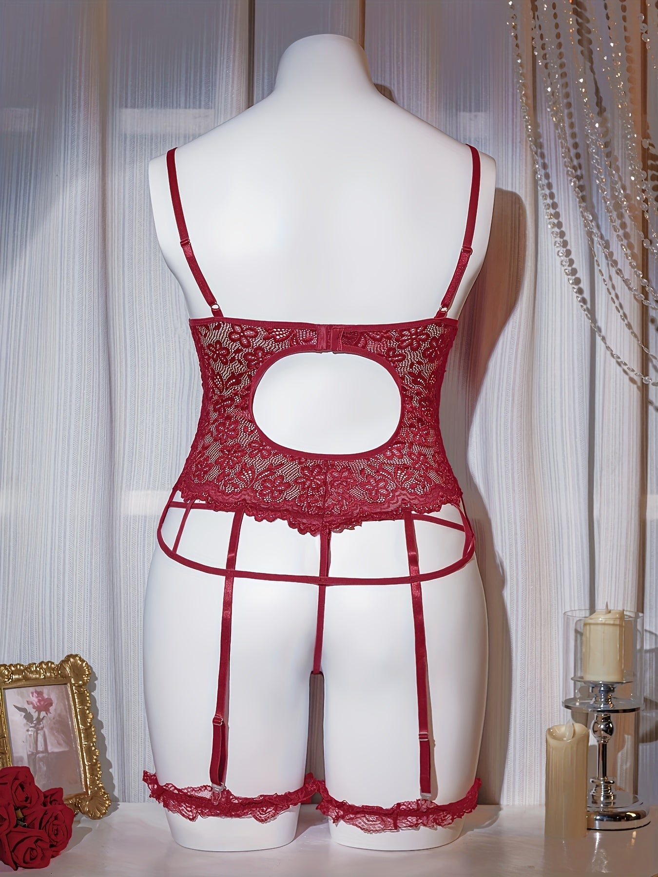 Plus Size Lingerie Set Women's Lace Bra and Panty Pack