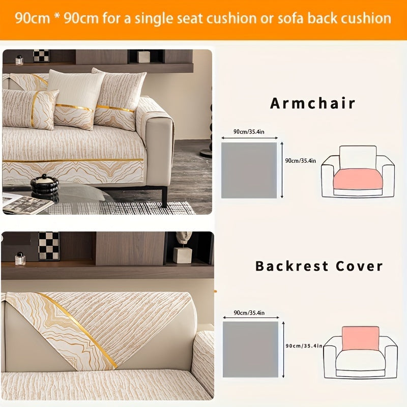 Chenille Sofa Cover for All Seasons Pet-Friendly Non-Slip Fits 1-4 Seater L-Shaped Contemporary