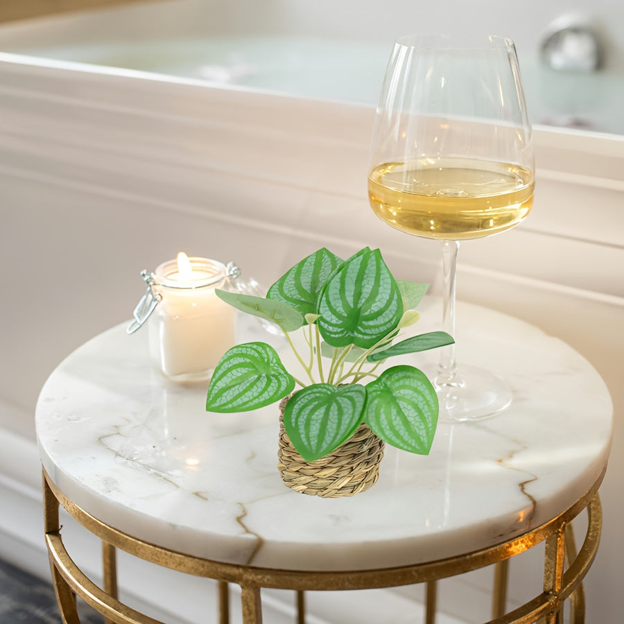 Artificial Green Grass Rope Pot for Home and Office Decor