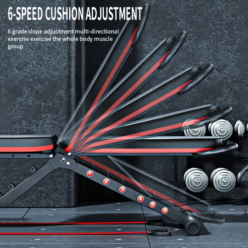 Multi-Use Dumbbell Bench 146.27 KG Capacity Home Gym Equipment Black with Cushioned Headrest